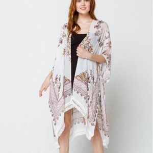 Woven Heart Around Sundown Kimono Cover Up Large